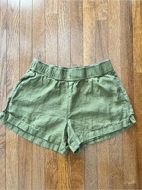 AYR Olive Green Women’s Linen-Blend Shorts